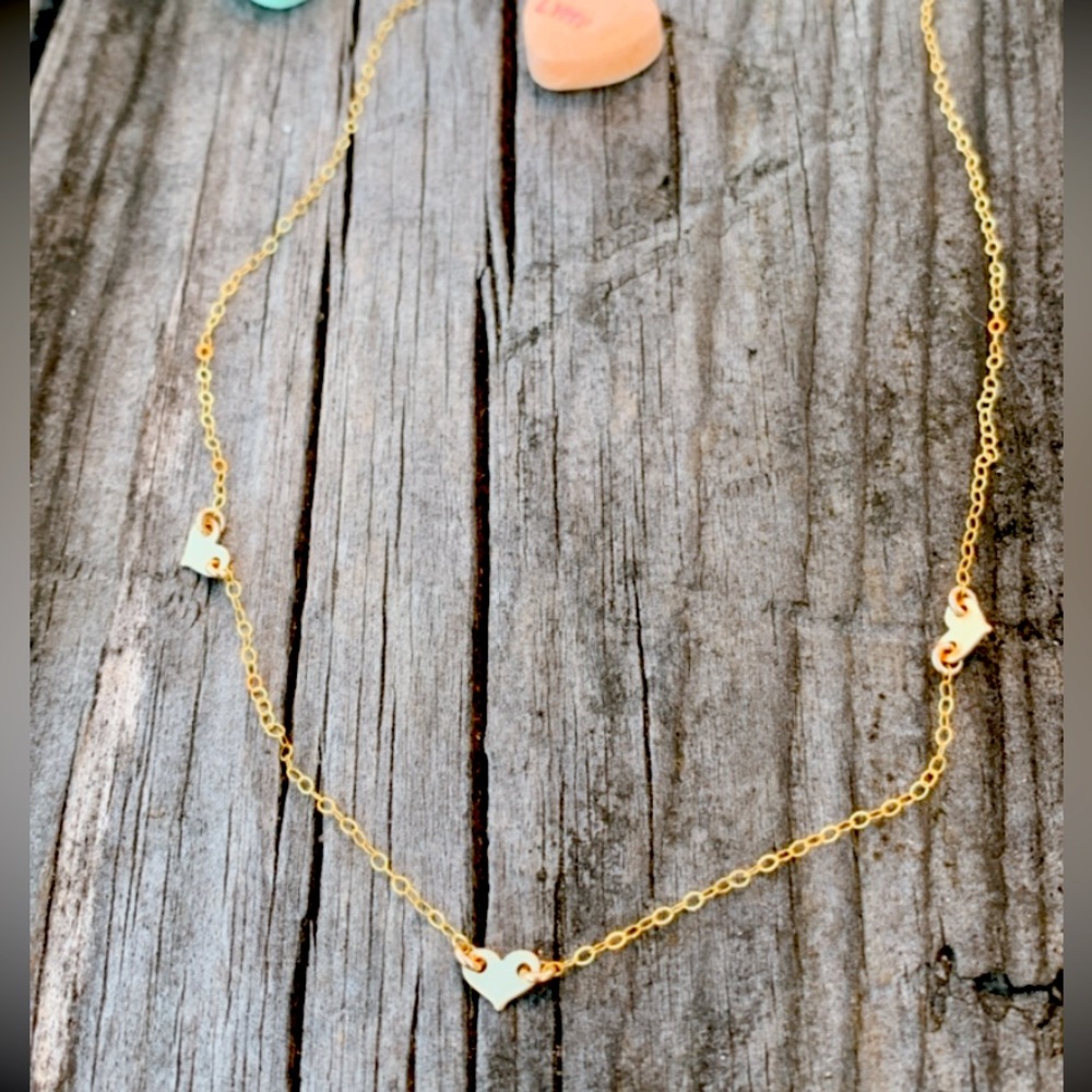 Sweet & dainty heart necklace gold filled necklace